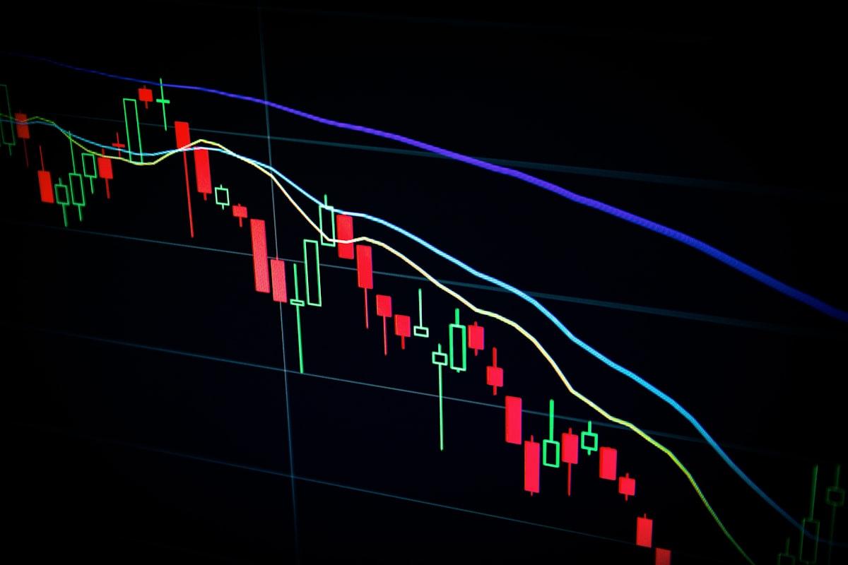 Fintech dashboard showing financial charts and secure transaction data